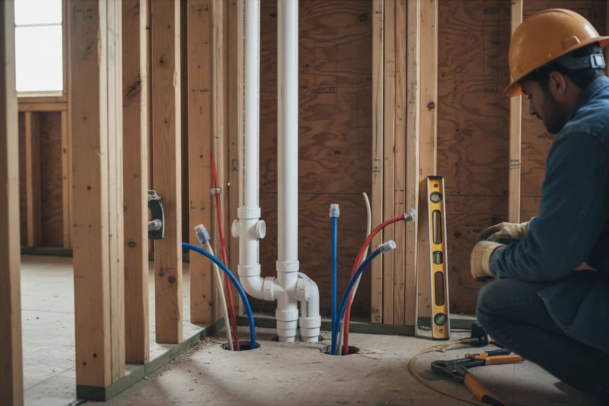 Drain and supply rough-in during Leak Detection in Roswell