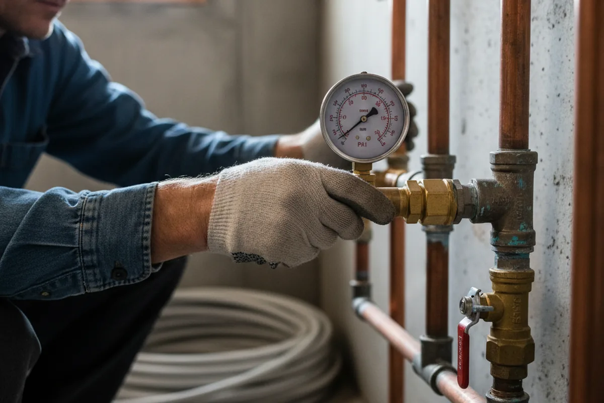 Pressure testing a repaired line during Water Line Repair in Roswell